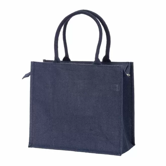 SAC EN JUTE PERSONNALISABLE AVEC FERMETURE 'KAS' - bleu marine