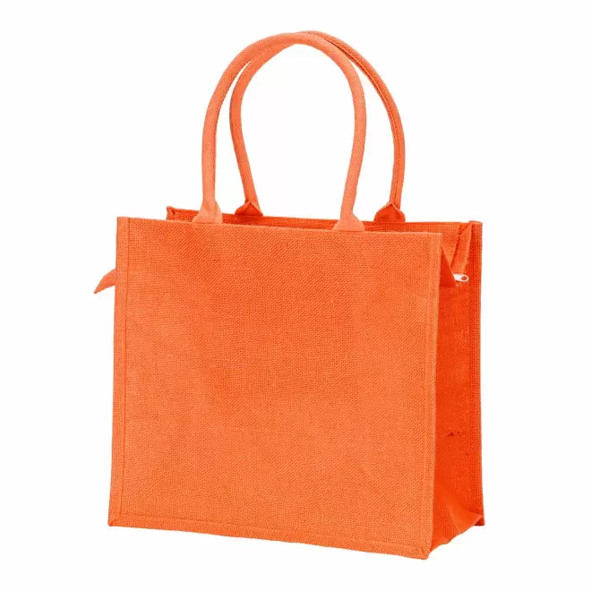 SAC EN JUTE PERSONNALISABLE AVEC FERMETURE 'KAS' - orange