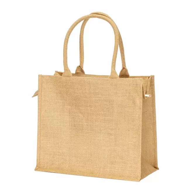 SAC EN JUTE PERSONNALISABLE AVEC FERMETURE 'KAS' - écru
