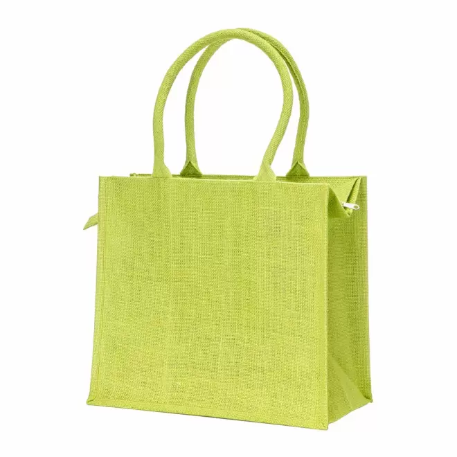 SAC EN JUTE PERSONNALISABLE AVEC FERMETURE 'KAS' - vert