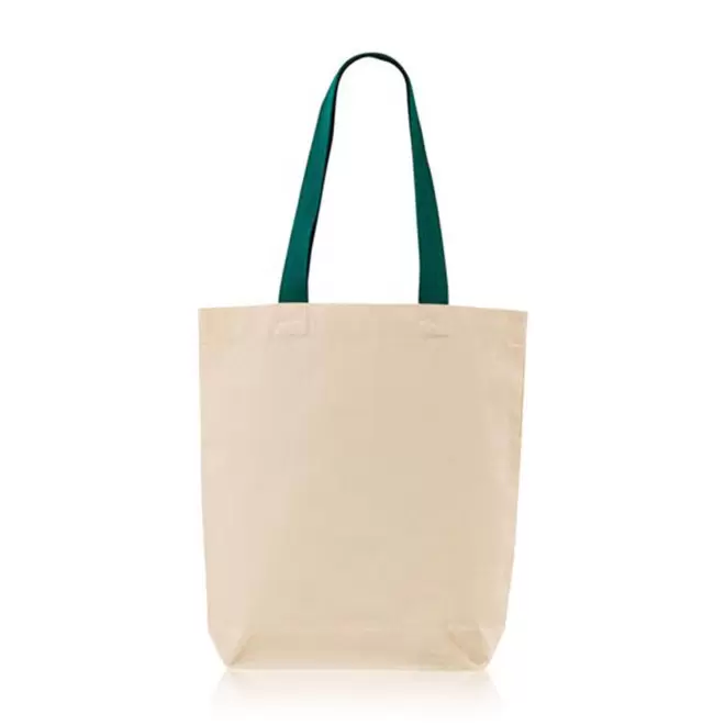 SAC EN TOILE GRANDES ANSES PERSONNALISABLE 'RYTA' - vert fonce