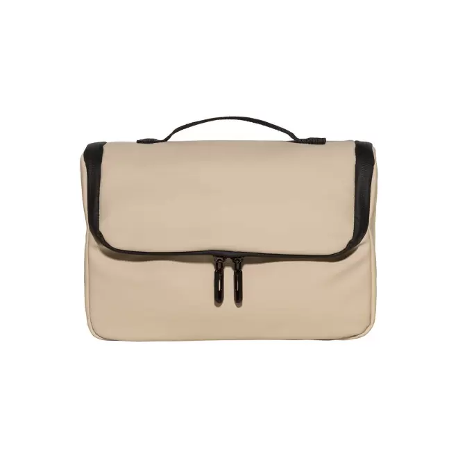 TROUSSE DE TOILETTE PERSONNALISEE EN PU 'OLYMPOS' - écru