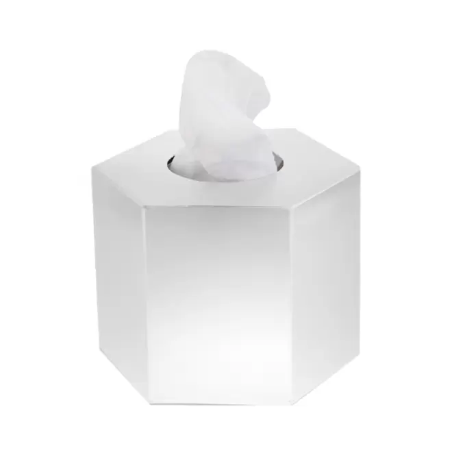 BOITE DE MOUCHOIRS PERSONNALISABLE 'TCHOUMA HEXAGON' - blanc