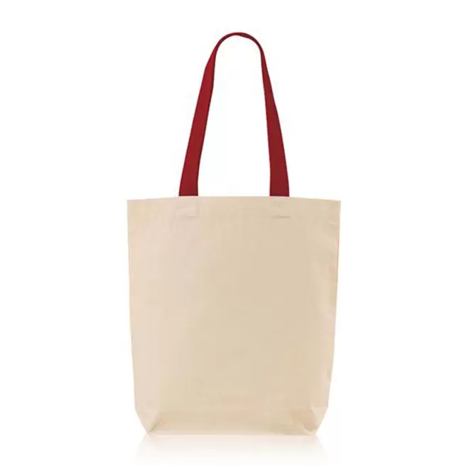 SAC EN TOILE GRANDES ANSES PERSONNALISABLE 'RYTA' - rouge