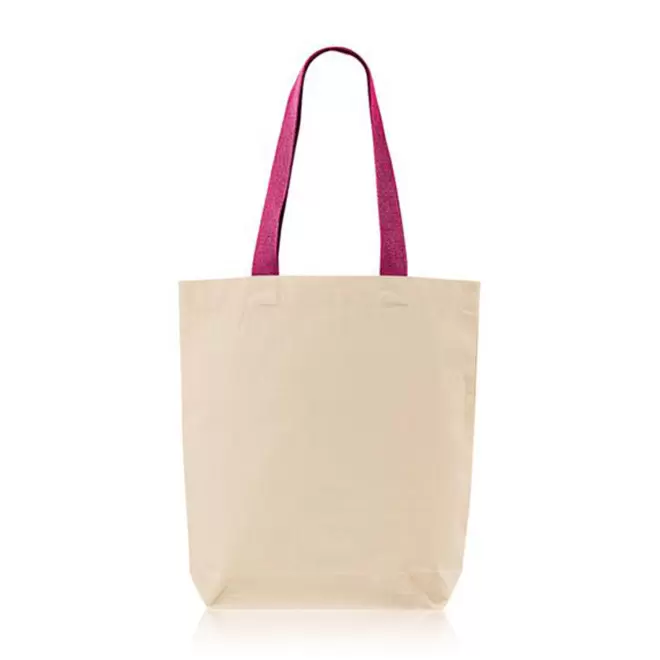 SAC EN TOILE GRANDES ANSES PERSONNALISABLE 'RYTA' - rose