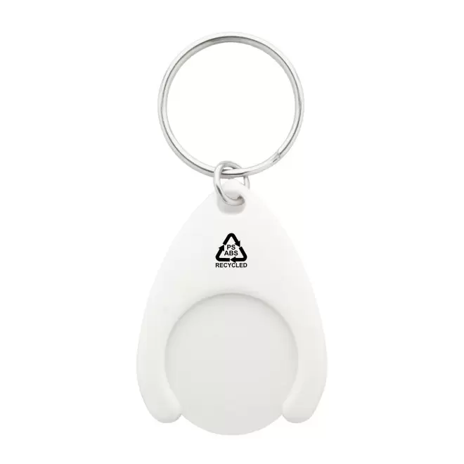 PORTE-CLES JETON PERSONNALISABLE EN RABS 'CATCHOS' - blanc