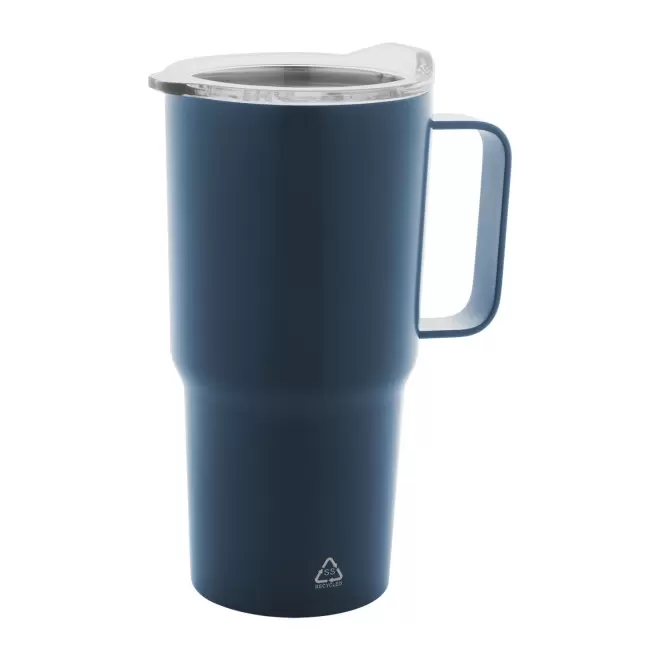 MUG ISOTHERME PERSONNALISE EN ACIER 600ML 'TENDENZI INOX' - bleu foncé