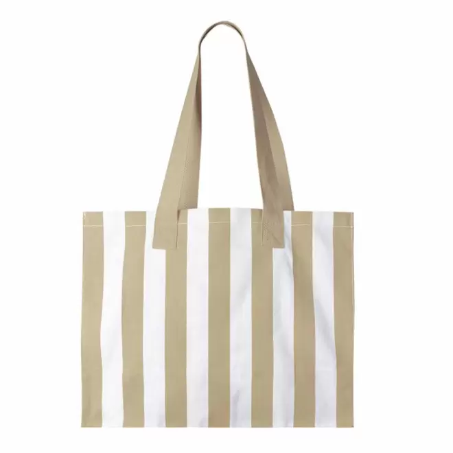 CABAS COTON RECYCLE RAYE PERSONNALISABLE 'SAO' - beige