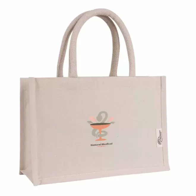 MINI SAC EN COTON RECYCLE 220 GR PERSONNALISABLE 'CEYLA' - naturel