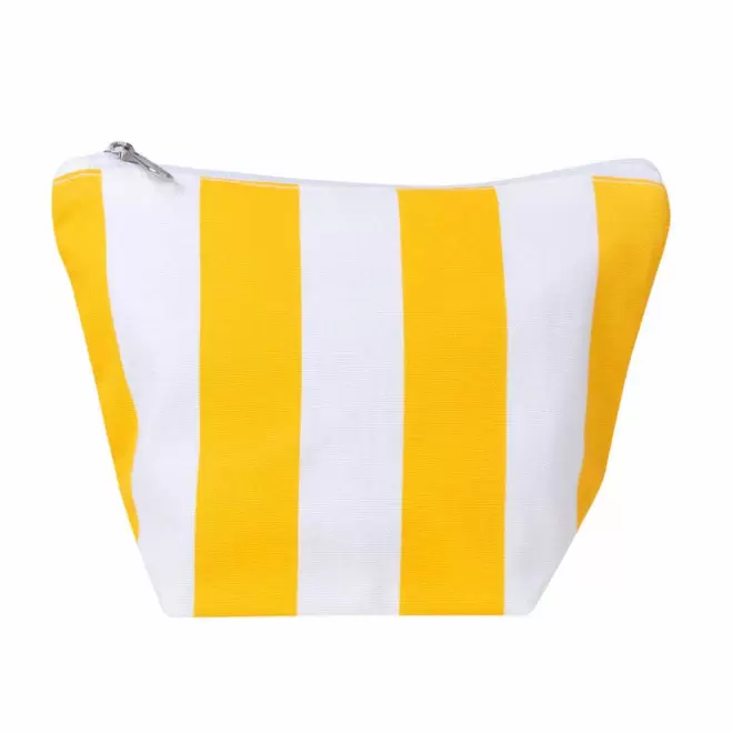 TROUSSE PERSONNALISABLE EN COTON RECYCLE RAYE 220 GR 'SAO' - jaune