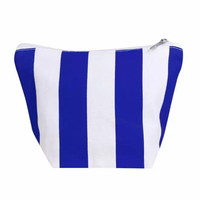 TROUSSE PERSONNALISABLE EN COTON RECYCLE RAYE 220 GR 'SAO' - bleu