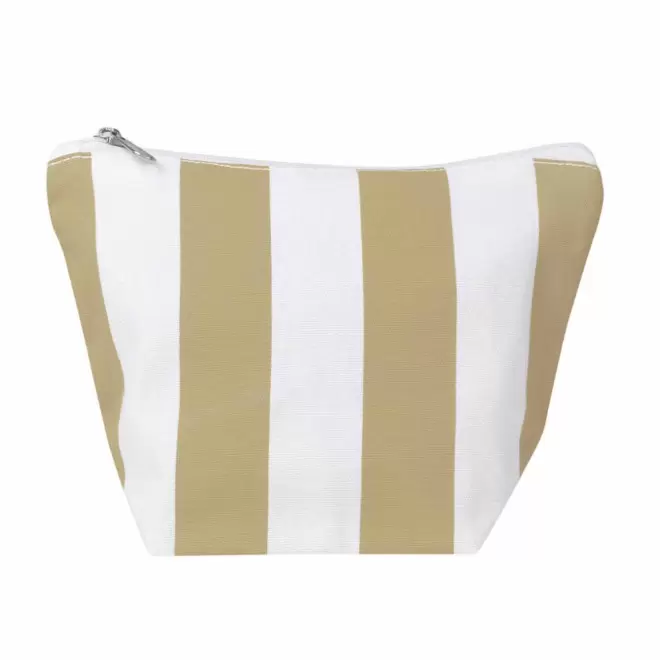 TROUSSE PERSONNALISABLE EN COTON RECYCLE RAYE 220 GR 'SAO' - beige