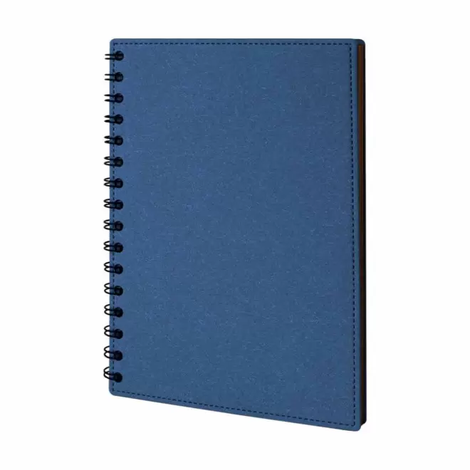CARNET A5 PERSONNALISE EN CARTON RECYCLE 'PIQUE' - bleu
