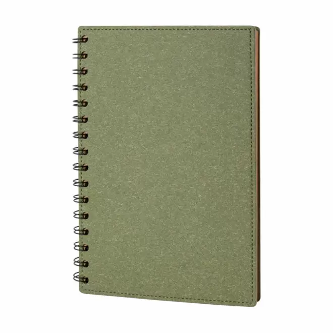 CARNET A5 PERSONNALISE EN CARTON RECYCLE 'PIQUE' - vert