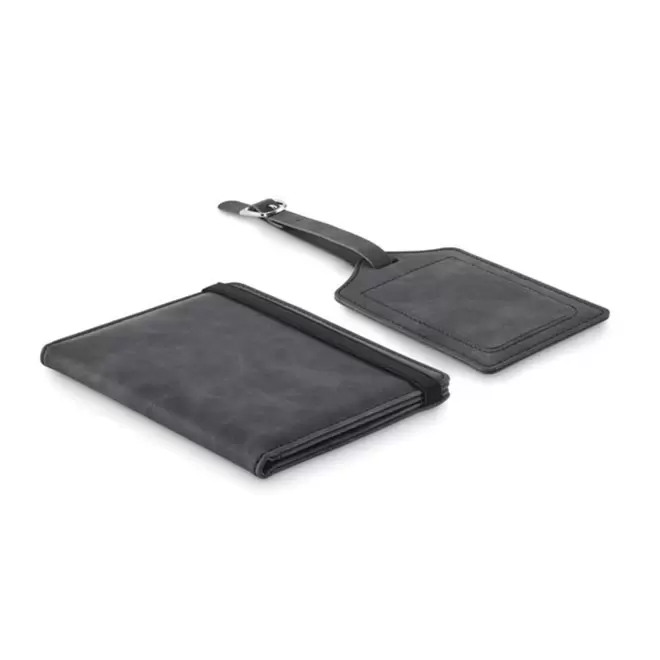 ETIQUETTE ET PROTEGE PASSEPORT PERSONNALISABLE 'TAGEJET' - gris