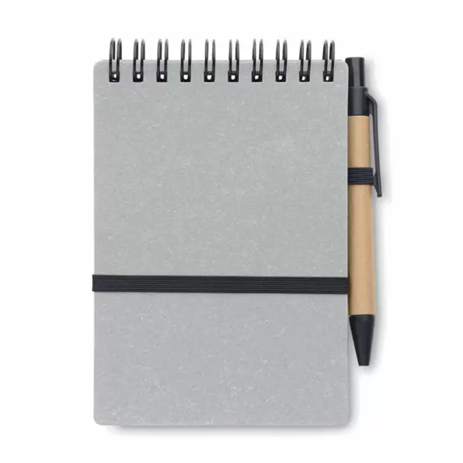 BLOC-NOTES PERSONNALISABLE EN CUIR RECYCLE 'LETYOU' - gris