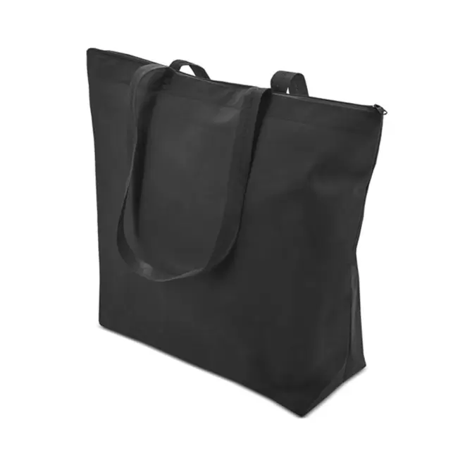 CABAS NON TISSE PERSONNALISABLE 'CORVASO ZIPPE' - noir