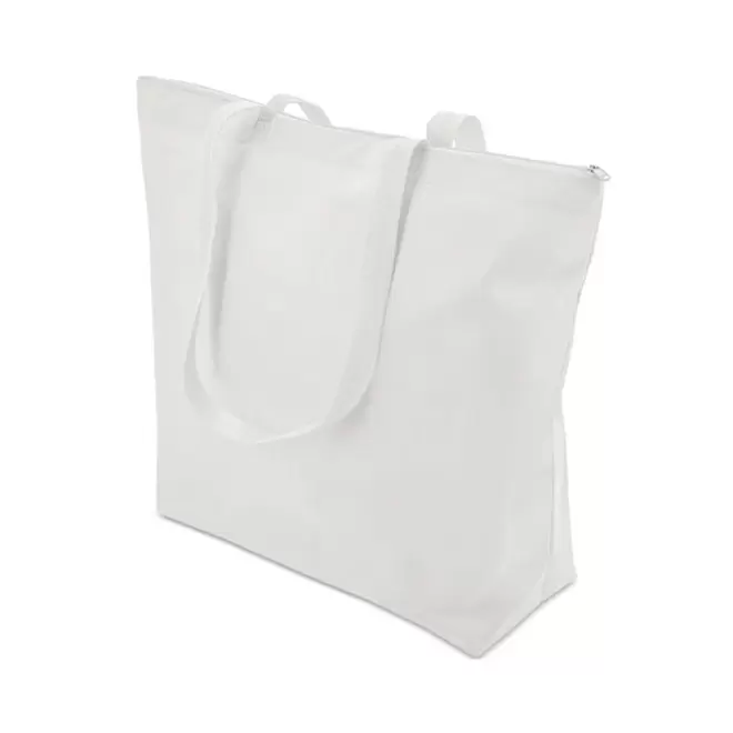 CABAS NON TISSE PERSONNALISABLE 'CORVASO ZIPPE' - blanc