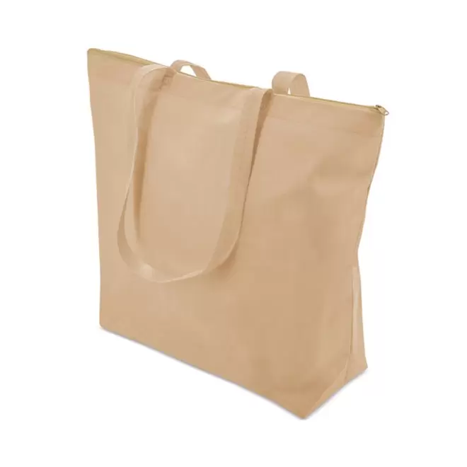 CABAS NON TISSE PERSONNALISABLE 'CORVASO ZIPPE' - crème