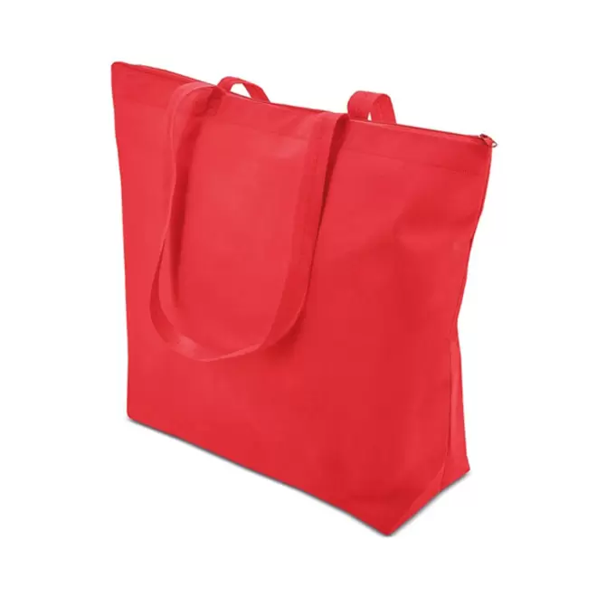 CABAS NON TISSE PERSONNALISABLE 'CORVASO ZIPPE' - rouge