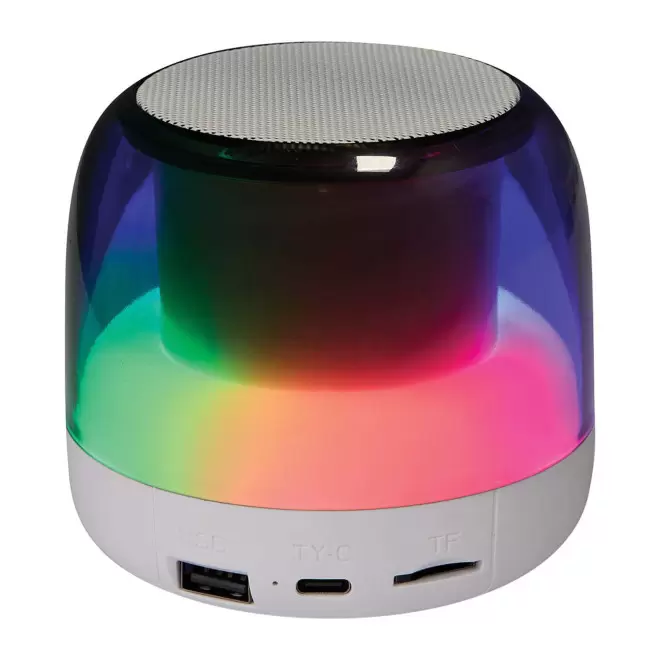MINI ENCEINTE PERSONNALISABLE 'NOVA RONDCOLOR' - blanc/noir