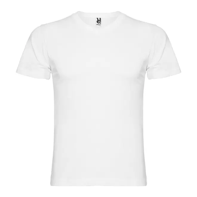 TEE-SHIRT COL V HOMME BLANC PERSONNALISABLE 'SAMOYEDO' - blanc