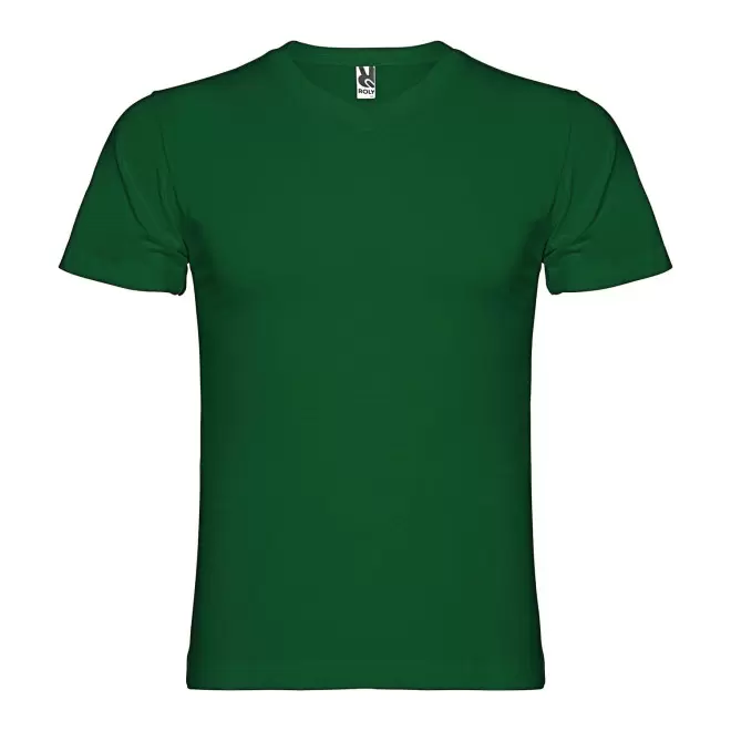 TEE-SHIRT COL V HOMME COULEUR PERSONNALISABLE 'SAMOYEDO' - vert bouteille