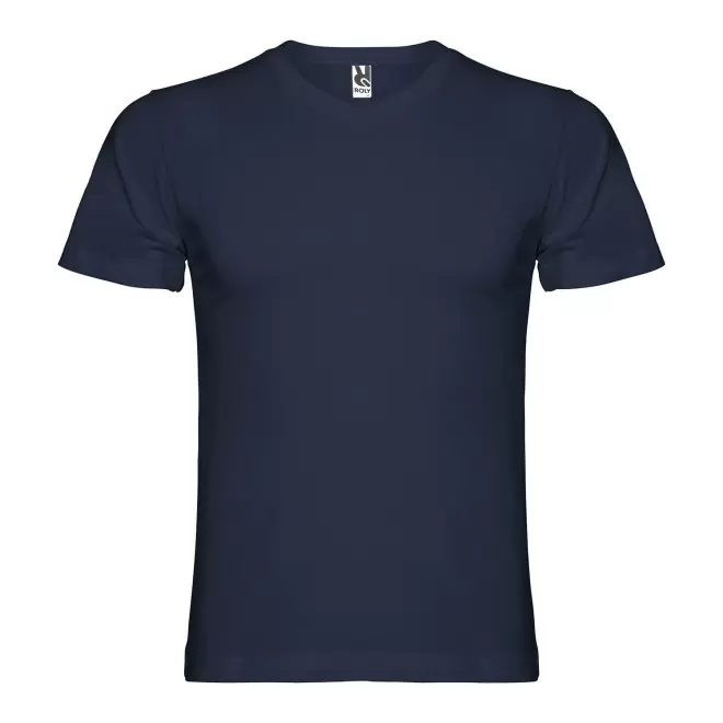 TEE-SHIRT COL V HOMME COULEUR PERSONNALISABLE 'SAMOYEDO' - bleu marine