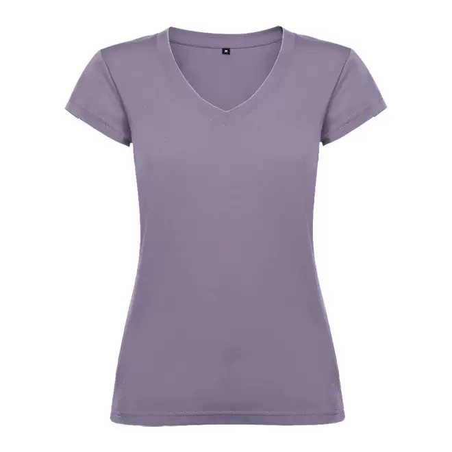 TEE-SHIRT COL V FEMME COULEUR PERSONNALISABLE 'VICTORIA' - lavande