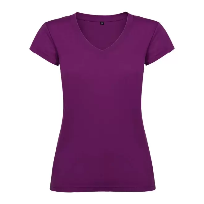 TEE-SHIRT COL V FEMME COULEUR PERSONNALISABLE 'VICTORIA' - violet