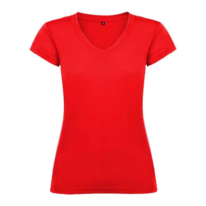 TEE-SHIRT COL V FEMME COULEUR PERSONNALISABLE 'VICTORIA' - rouge
