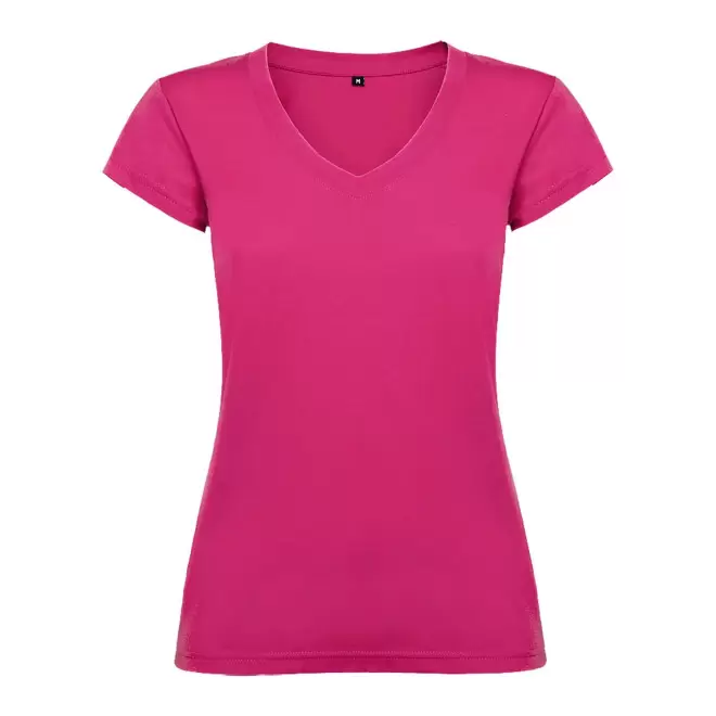 TEE-SHIRT COL V FEMME COULEUR PERSONNALISABLE 'VICTORIA' - rose