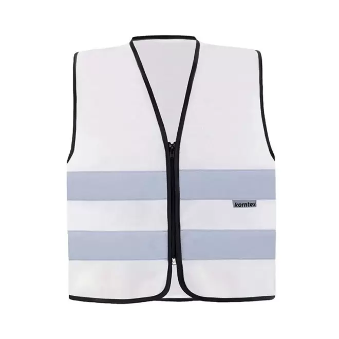 GILET SECURITE PERSONNALISE 'ARMILLA ZIPPE' - blanc