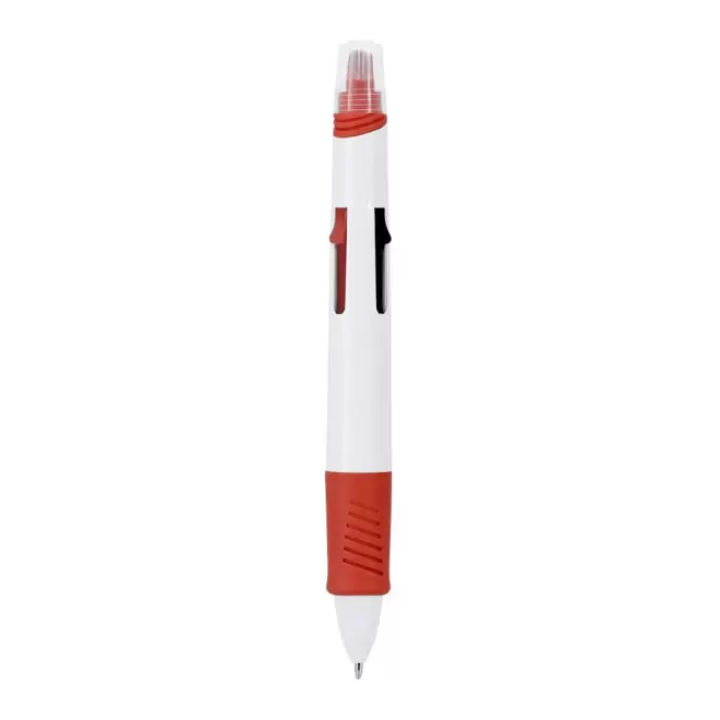 STYLO 4 COULEURS PERSONNALISE 'FLOW' - rouge