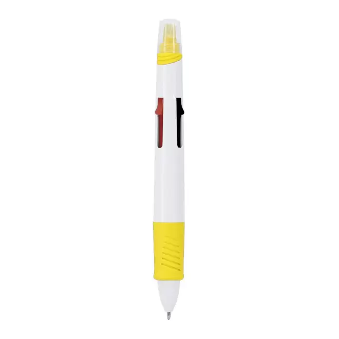 STYLO 4 COULEURS PERSONNALISE 'FLOW' - jaune