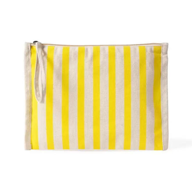 TROUSSE DE TOILETTE RAYE PERSONNALISABLE 'CALLI' - jaune