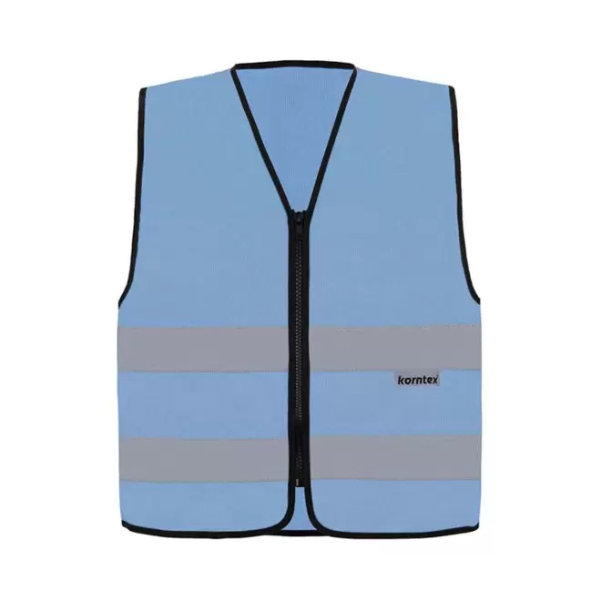GILET SECURITE PERSONNALISE 'ARMILLA ZIPPE' - bleu ciel