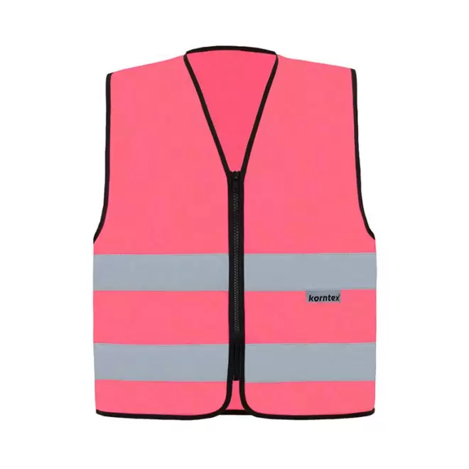 GILET SECURITE PERSONNALISE 'ARMILLA ZIPPE' - rose fluo