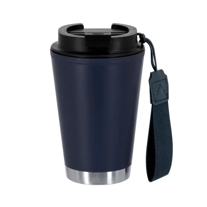 MUG ISOTHERME PERSONNALISE EN PP RECYCLE 300ML 'BLUYVI' - bleu marine