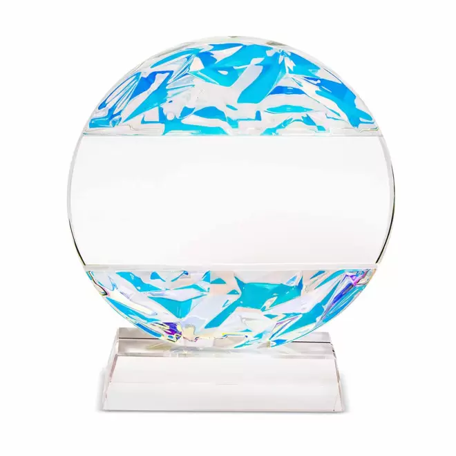 TROPHEE PERSONNALISABLE EN VERRE 'WAHOU ROND' - transparent