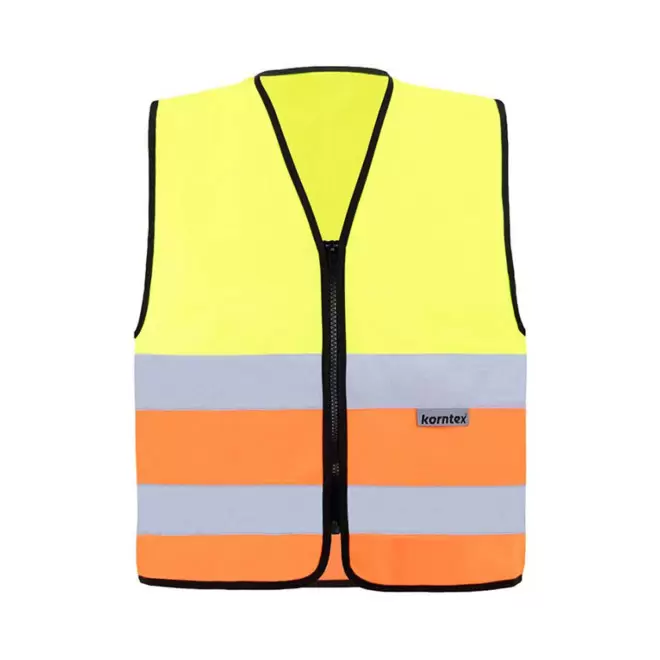 GILET SECURITE PERSONNALISE 'ARMILLA ZIPPE' - jaune/orange