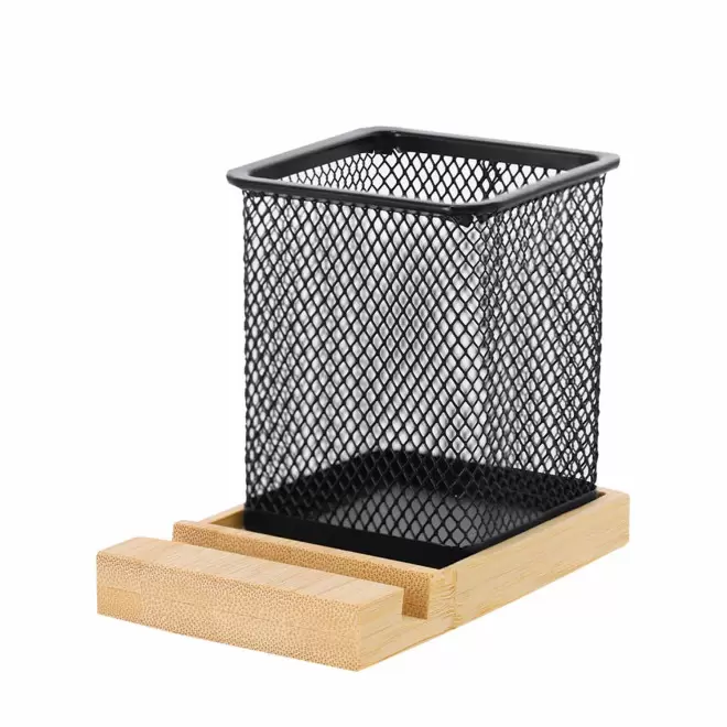 POT A CRAYONS SUPPORT TELEPHONE PERSONNALISE 'HONEST' - noir