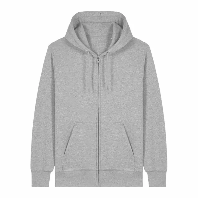 SWEAT CHINE ZIPPE MIXTE PERSONNALISABLE 'CONNECTOR 2.0' - gris chiné