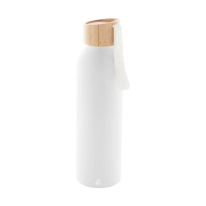 GOURDE EN ALU RECYCLE 600ML PERSONNALISABLE 'SIPLU' - blanc