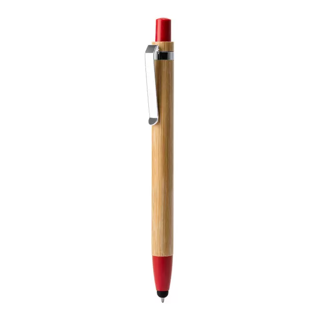 STYLO EN BAMBOU PERSONNALISABLE 'ANDREA COLOR' - rouge