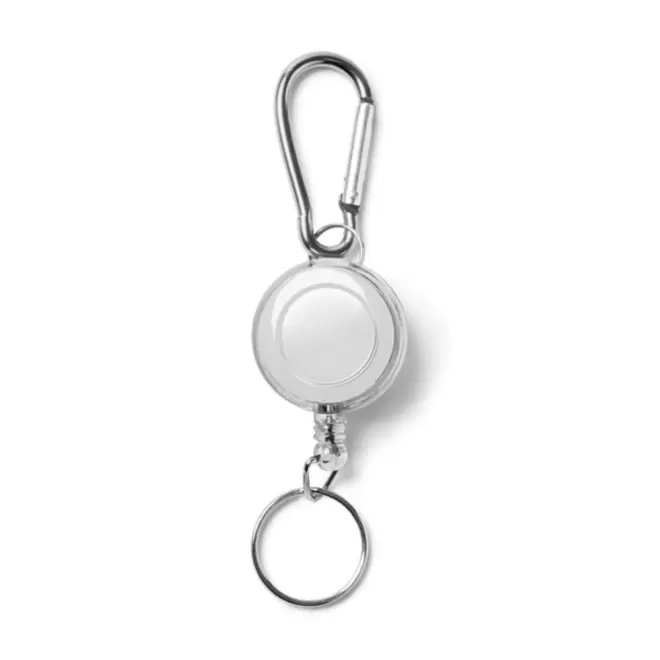 PORTE BADGE DEROULEUR PUBLICITAIRE 'SHAKI MOUSQUETON' - blanc