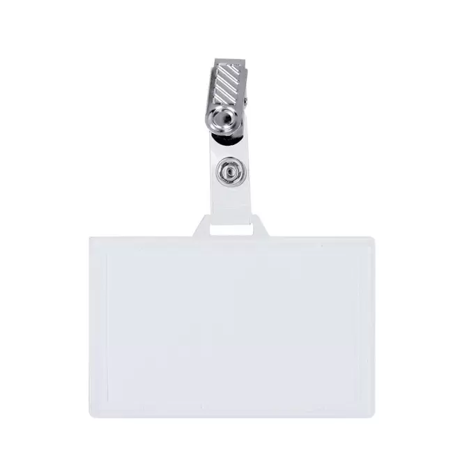 PORTE BADGE AVEC PINCE PERSONNALISE 'KISTO' - transparent