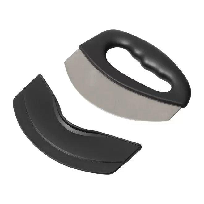 COUPE PIZZA PERSONNALISABLE 'HACHPI' - noir/argenté