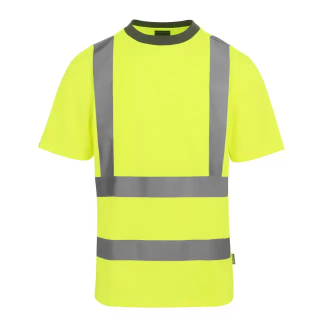TEE-SHIRT HAUTE VISIBILITE PERSONNALISE 'PRO CONTRACT' - jaune fluo