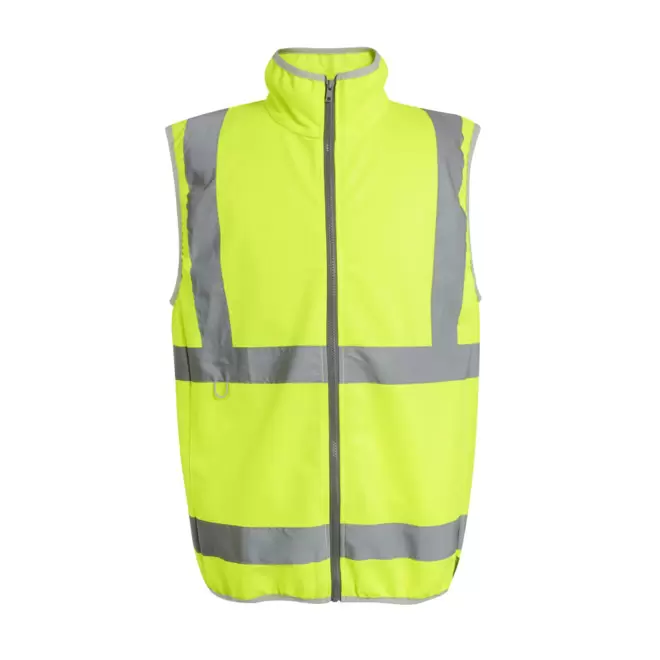 BODYWARMER HAUTE VISIBILITE PERSONNALISABLE 'PRO FULL ZIP' - jaune fluo